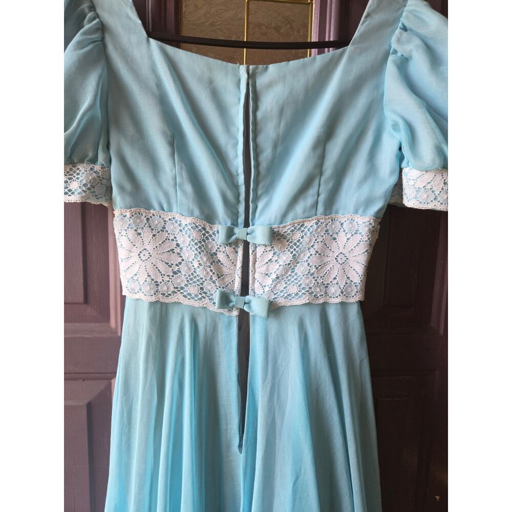 Vintage Lorrie Deb Dress Union Made In USA 1960's Womens Size 5/6 Robin Egg Blue - Picture 4 of 9
